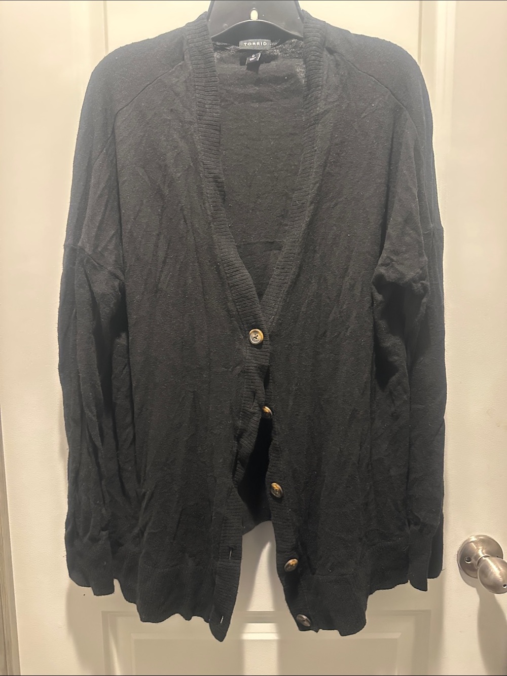 Torrid Black Slouchy Button Cardigan